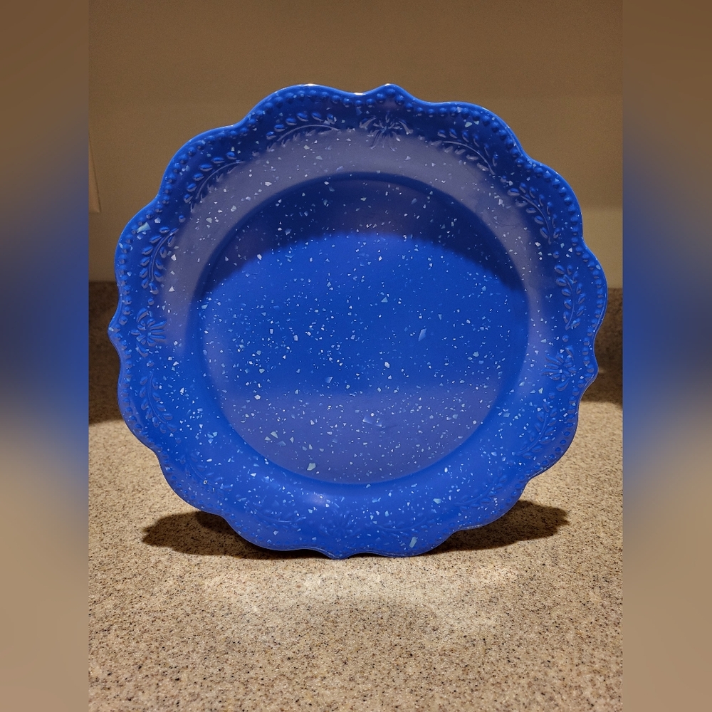 Pioneer Woman Juliette Cobalt Speckled Dinner Plates Melamine 10.7"